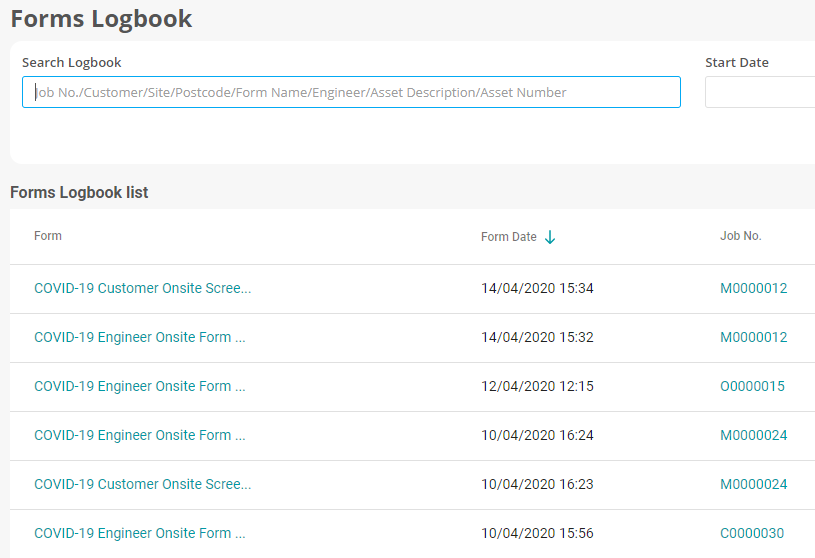 Covid Form Logbook