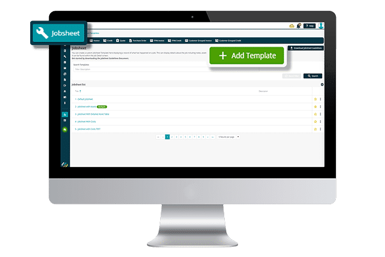 Build Your Own Templates with Job Sheet Software - Section Image