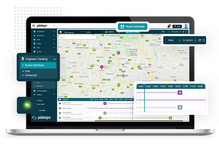 Routing software for field maintenance staff